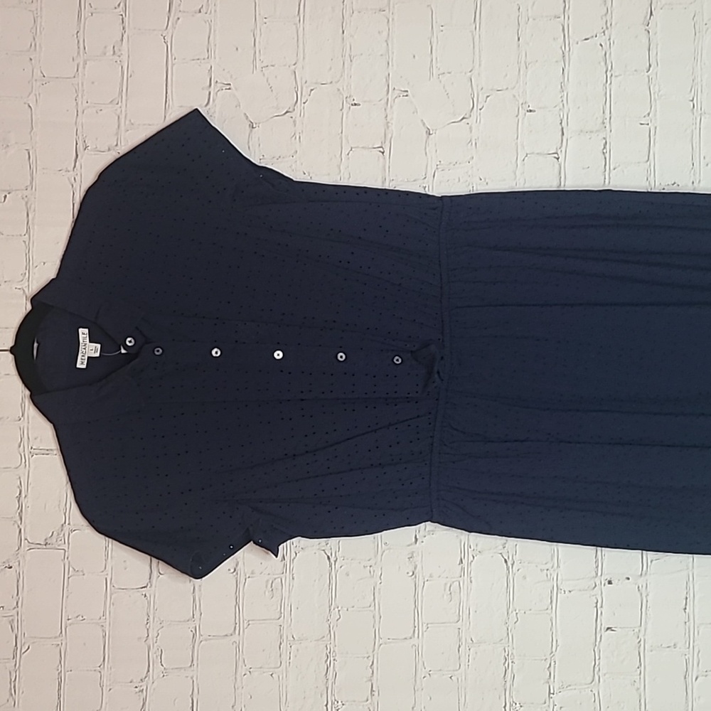 J. Crew Navy Eyelet Dress